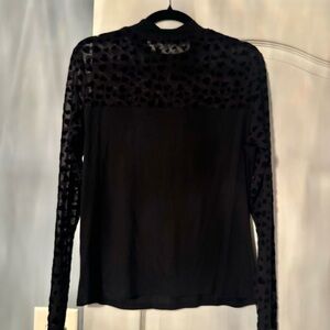 New Black Hearts Sheer Sleeve Shirt, L